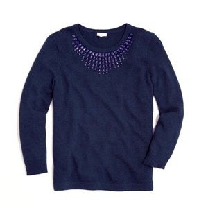 J Crew beaded navy sweater